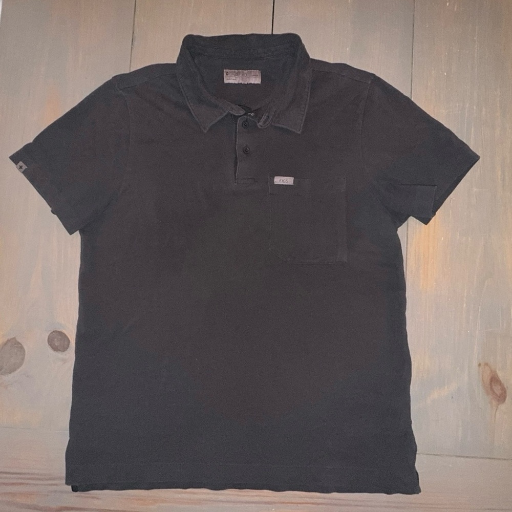 FIGSPRO Pique Shortsleeve Black Polo™ Size Large
